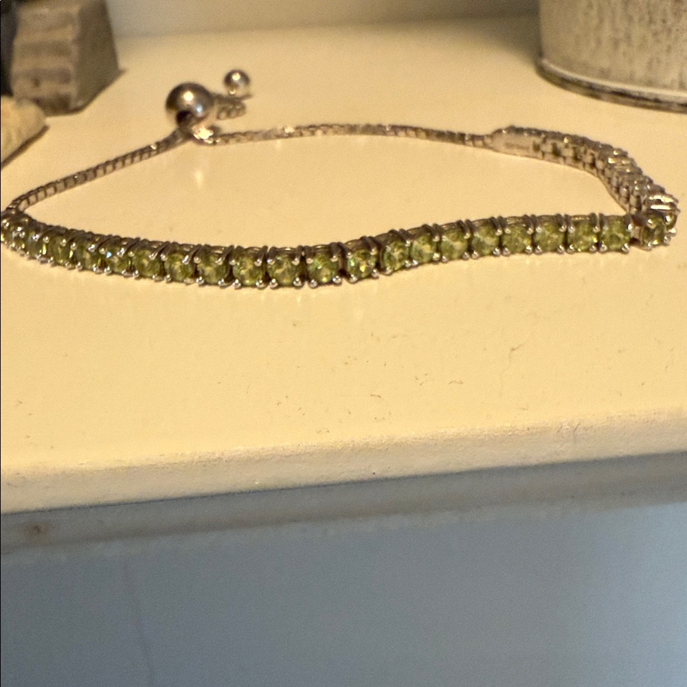 Peridot Green Gemstone Bracelet Bolo